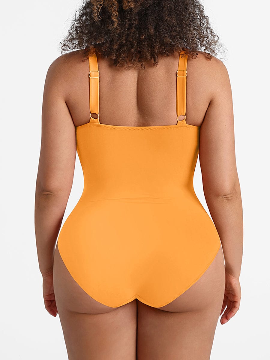 Ruched Mesh Tummy Control One-Piece Swimsuit