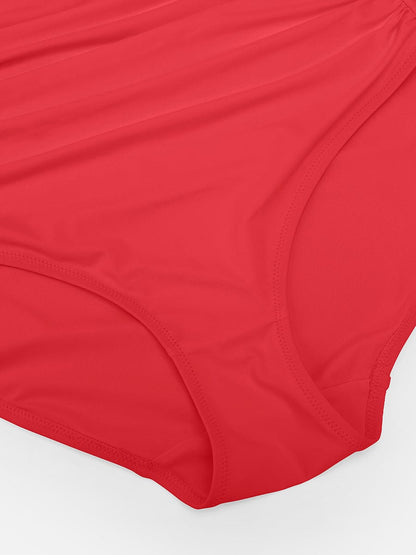 Ruched Mesh Tummy Control One-Piece Swimsuit
