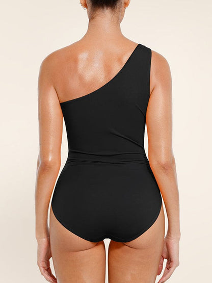 One-Shoulder Ruched One-Piece Swimsuit