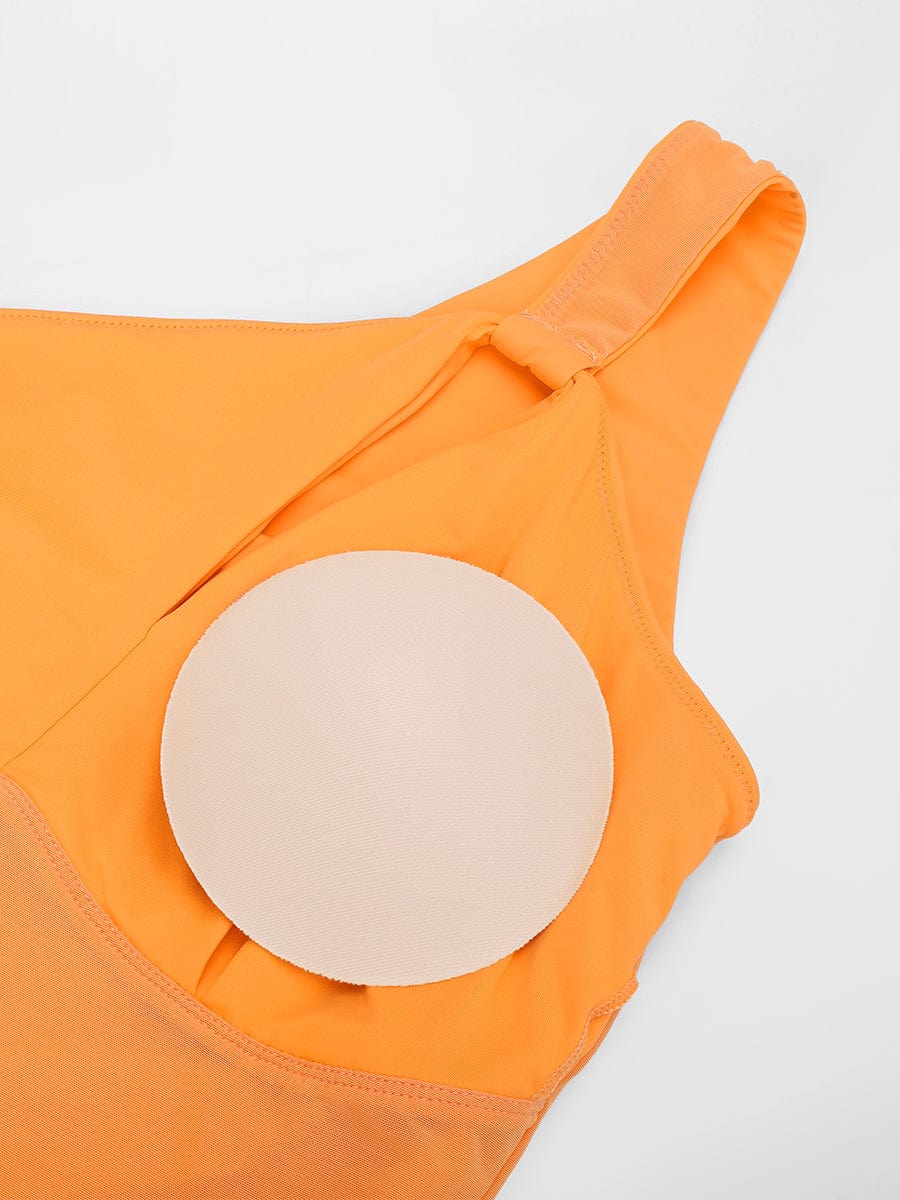 One-Shoulder Ruched One-Piece Swimsuit