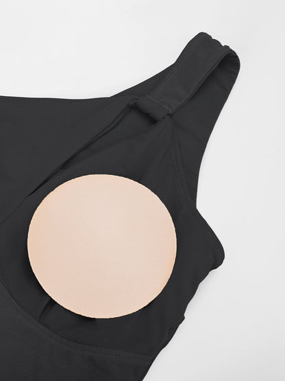 One-Shoulder Ruched One-Piece Swimsuit