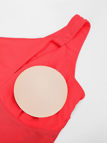 One-Shoulder Ruched One-Piece Swimsuit