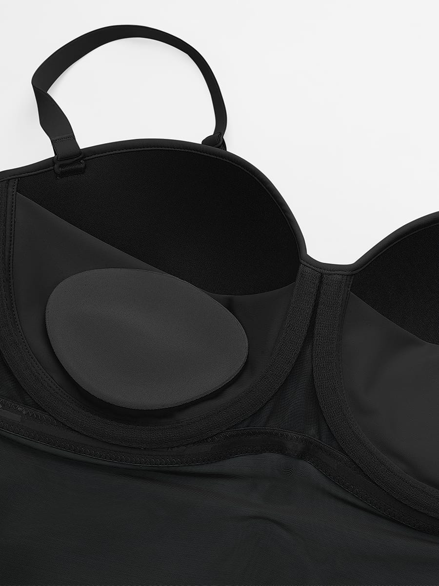 Body moldeador de media copa con aros y sin costuras con almohadillas extraíbles