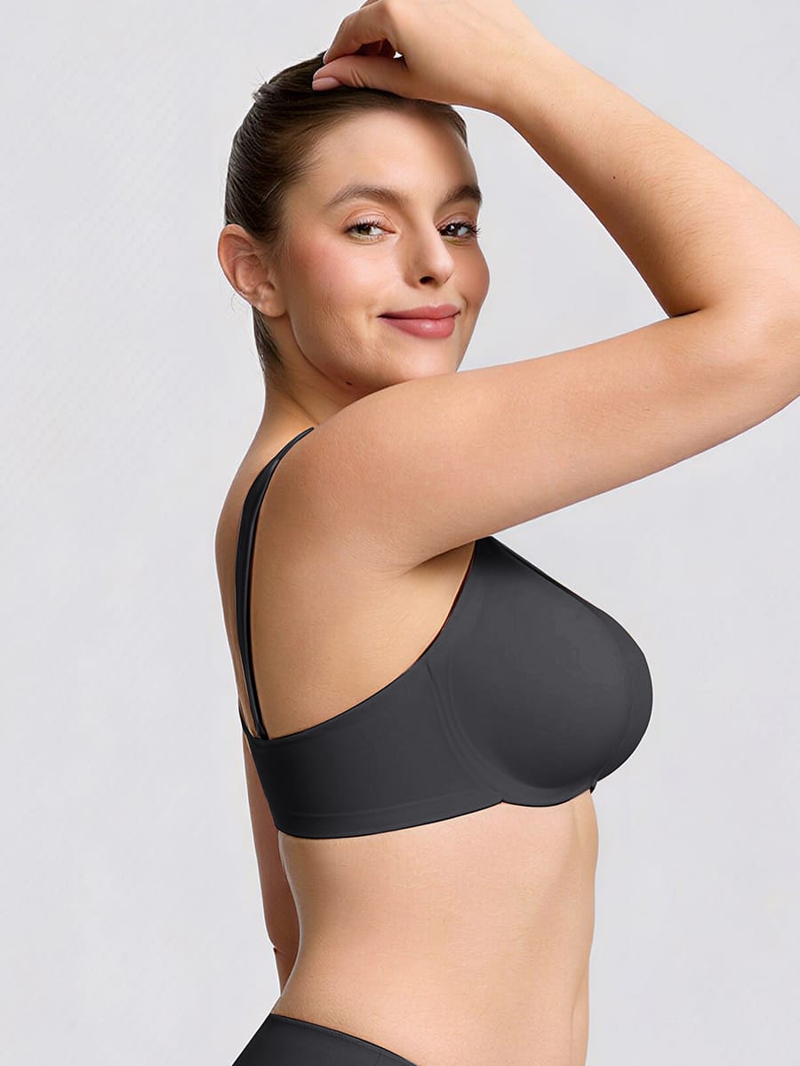 Nahtloser Wireless-BH mit Cut-Out, Jelly-Support, bequemer T-Shirt-BH für große Oberweite