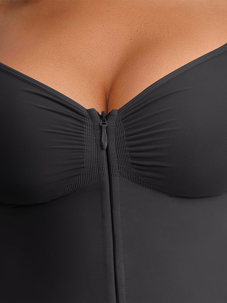 Naadloze corrigerende bodysuit met onzichtbare rits, buikcorrectie, liftend effect voor de billen en verstelbare schouderbandjes