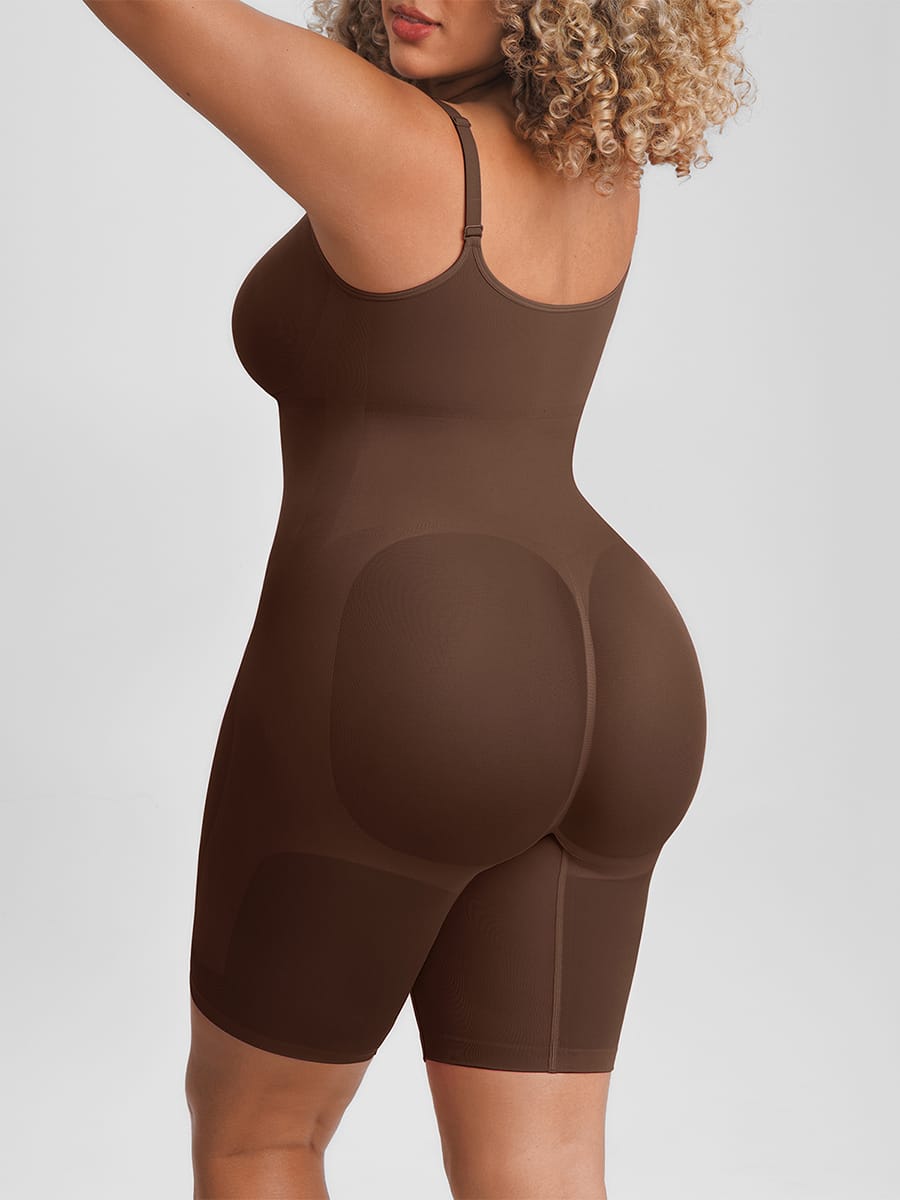 Naadloze corrigerende bodysuit met onzichtbare rits, buikcorrectie, liftend effect voor de billen en verstelbare schouderbandjes
