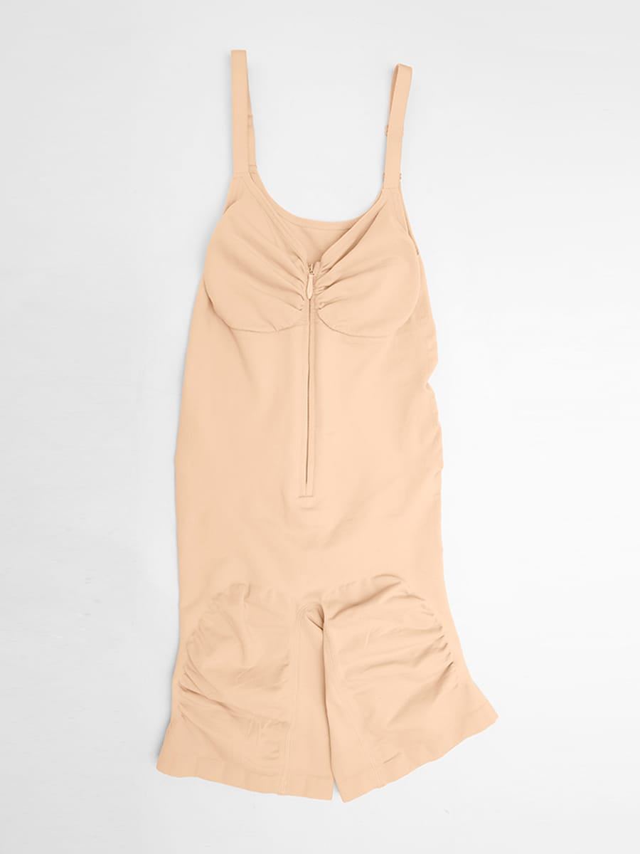 Naadloze corrigerende bodysuit met onzichtbare rits, buikcorrectie, liftend effect voor de billen en verstelbare schouderbandjes