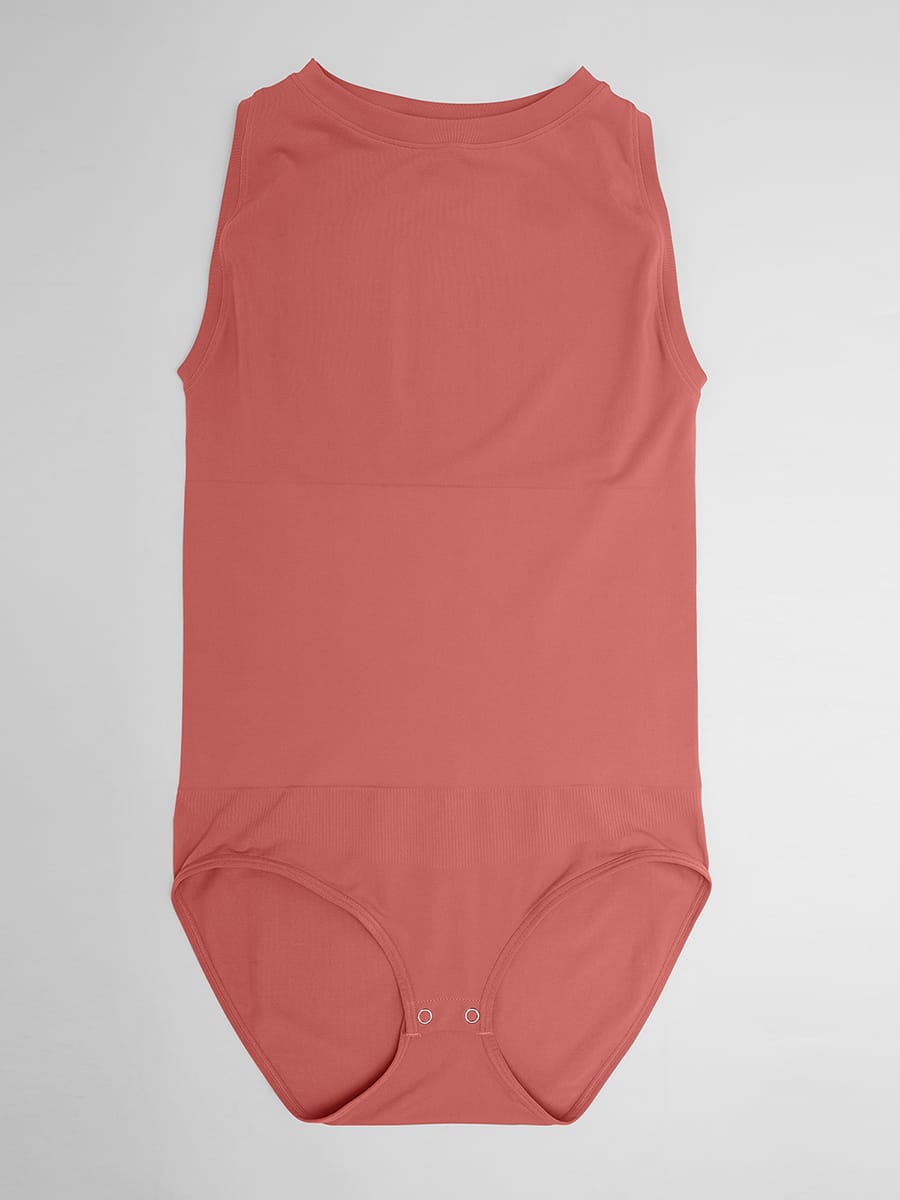 Seamless Shapewear Bodysuit Buttery Soft Tummy Control Crew Neck