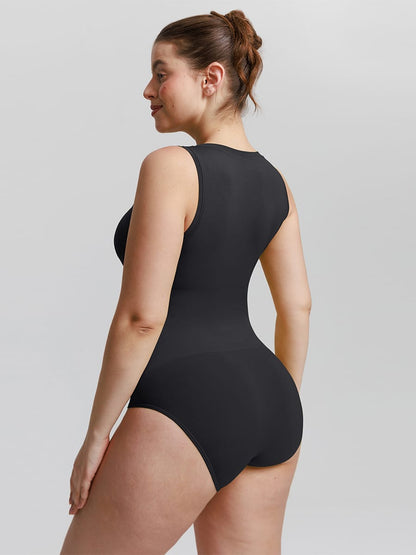 Seamless Shapewear Bodysuit Buttery Soft Tummy Control Crew Neck