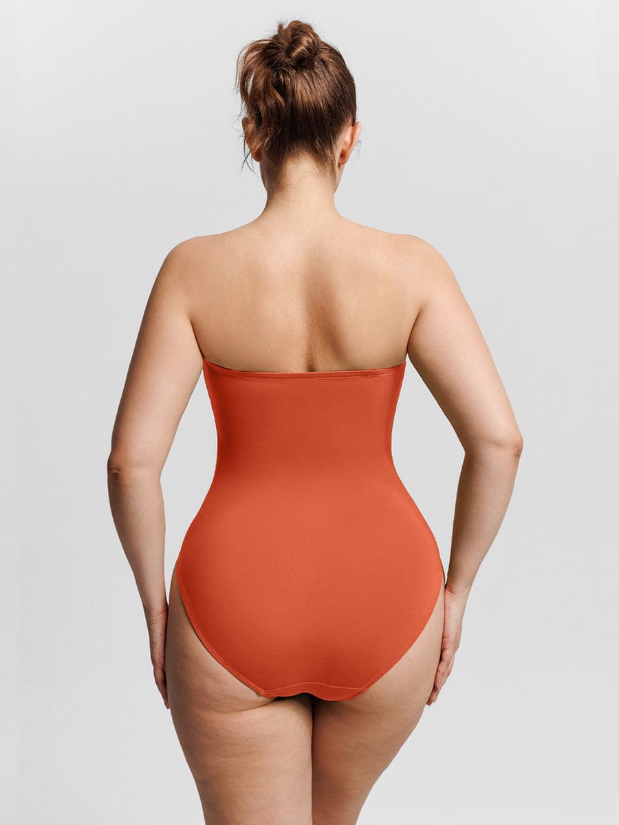 Strapless U-Wire Tummy Control One-Piece Swimsuit