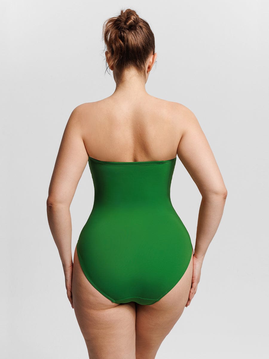 Strapless U-Wire Tummy Control One-Piece Swimsuit