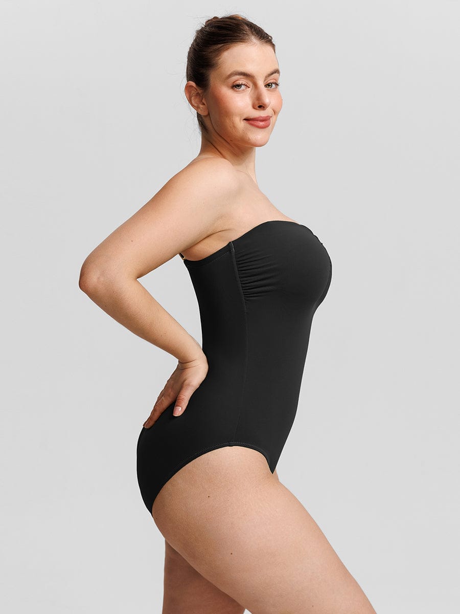 Strapless U-Wire Tummy Control One-Piece Swimsuit