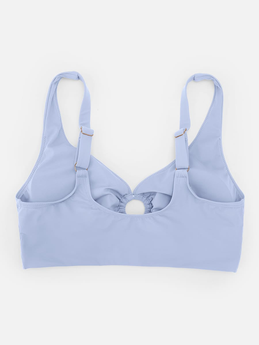 Deep V Metal Ring Tummy Control Swimsuit with Removable Pads