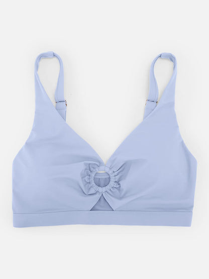 Deep V Metal Ring Tummy Control Swimsuit with Removable Pads