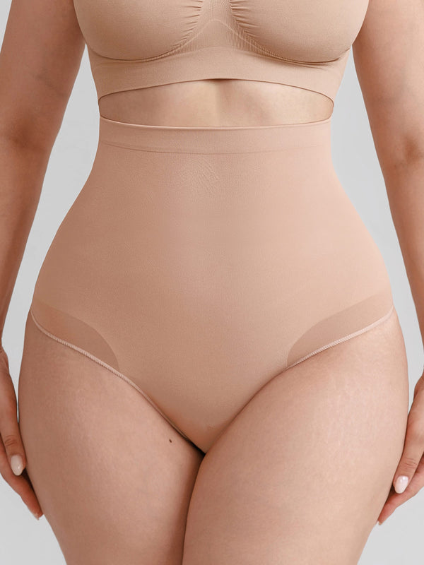 Nahtloser High-Waist-Slip mit Bauch-weg-Effekt und rutschfestem Silikonband